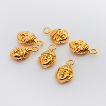 Srebrna zawieszka głowa Buddy AG925 pozłacana 13,5mm