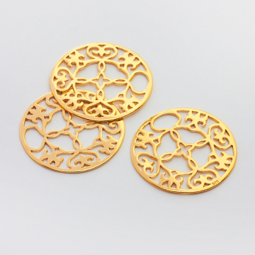 Srebrna zawieszka ornament do naszyjnka AG925 pozłacana 32mm