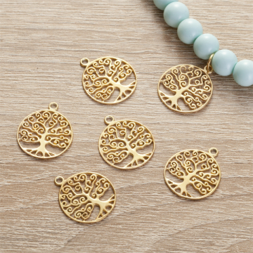 Srebrna zawieszka drzewo rodzinne AG925 pozłacana 17,5mm