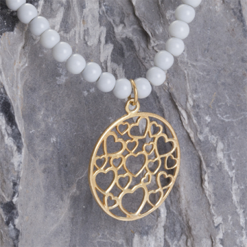 Srebrna zawieszka serca w kole AG925 pozłacana 25,5mm