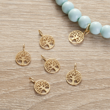 Srebrna zawieszka drzewo rodzinne 9,5mm AG925 pozłacana