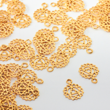 Srebrna zawieszka ażurowa serwetka AG925 pozłacana 13mm