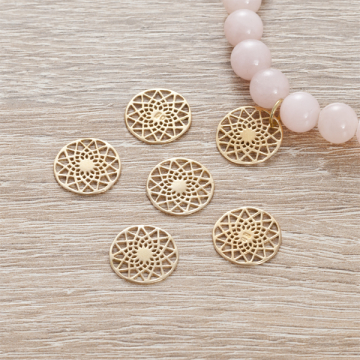 Srebrna zawieszka łapacz snów AG925 14mm pozłacana