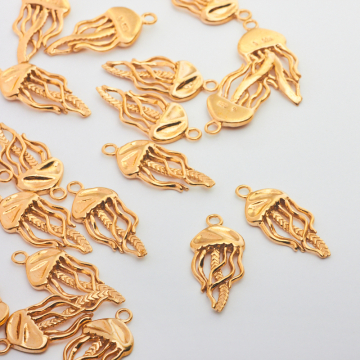 Srebrna zawieszka meduza AG925 pozłacana 24mm