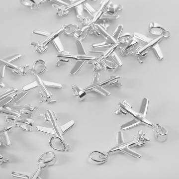 Srebrna zawieszka z krawatką samolot AG925 22mm