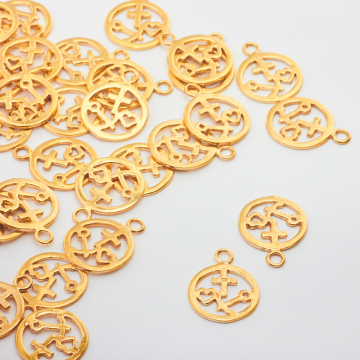 Srebrna zawieszka wiara, miłość, nadzieja AG925 pozłacana 18mm