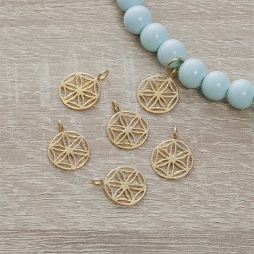 Srebrna zawieszka kwiatek 12mm AG925 pozłacana