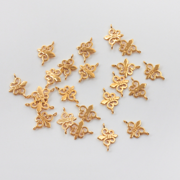 Srebrny łącznik lilijka AG925 pozłacana 9,5mm