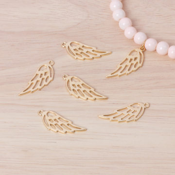 Srebrna pozłacana zawieszka skrzydło AG925 25,5mm