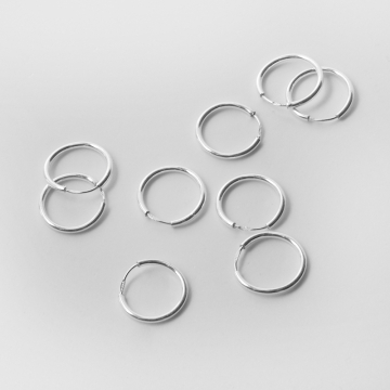 Srebrne kolczyki koła AG925 12mm