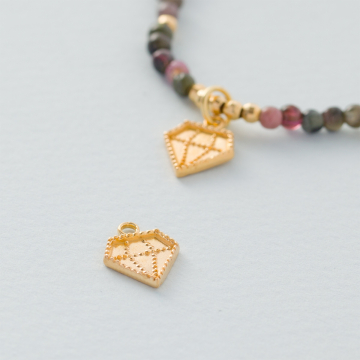 Srebrna zawieszka diament AG925 13,5x10,5mm pozłacana