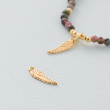 Srebrna zawieszka skrzydło AG925 16x4.5mm pozłacana