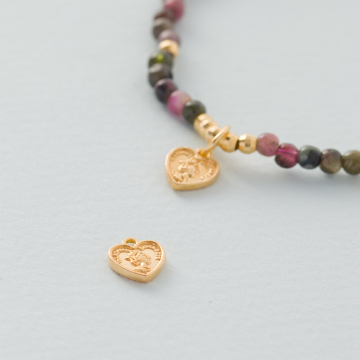 Srebrna zawieszka serce AG925 pozłacana 8x7.5mm