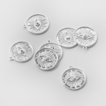 Srebrna zawieszka moneta z okiem proroka AG925 20mm