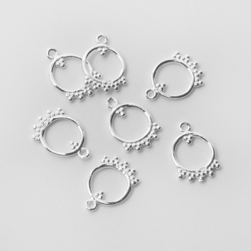 Srebrna zawieszka kółko z kropeczkami AG925 13mm