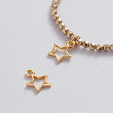 Srebrna zawieszka wycięta gwiazdka AG925 10.5mm pozłacana