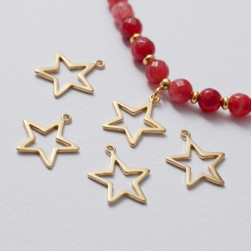 Zawieszka gwiazda wycięta AG925 złoty 24mm