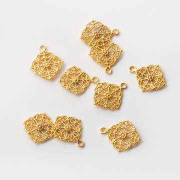 Srebrna zawieszka filigranowa AG925 pozłacana 16mm