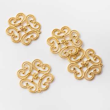 Srebrna zawieszka do naszyjników zawijasy AG925 pozłacana 28,5mm