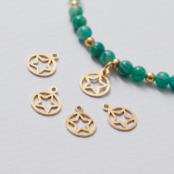 Zawieszka gwiazda w kółku AG925 złoty 9mm