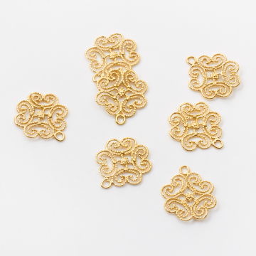 Srebrna zawieszka do naszyjników zawijasy AG925 pozłacana 19,5mm