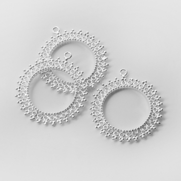 Srebrna zawieszka do naszyjników koło z kuleczek AG925 41,5mm