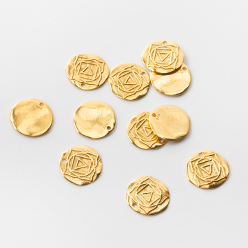 Srebrna zawieszka czakra podstawy AG925 pozłacana 14mm