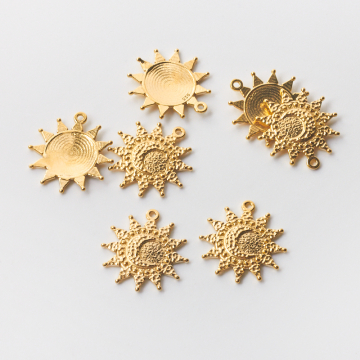 Srebrna zawieszka słońce z księżycem AG925 pozłacana 20mm