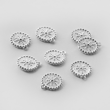 Srebrna zawieszka róża wiatrów z kropek AG925 10mm