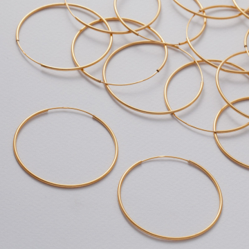 Kolczyki koła pozłacane AG925 50mm