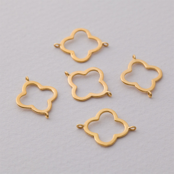 Rozgałęźnik kwiatek wycięty AG925 pozłacany 18x14mm