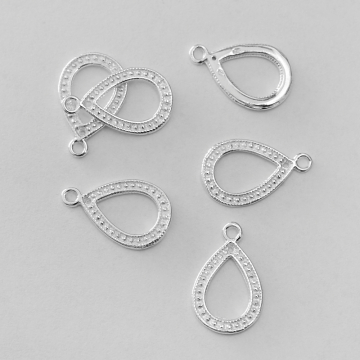 Srebrna zawieszka łezka wycięta ozdobna AG925 17mm