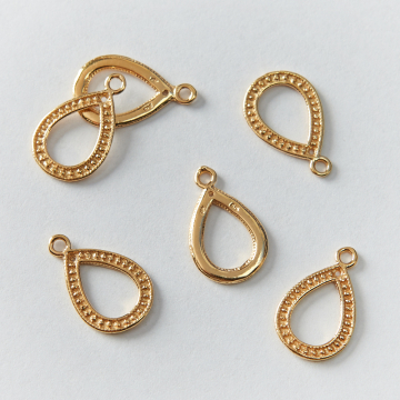 Srebrna zawieszka łezka wycięta ozdobna AG925 pozłacana 17mm