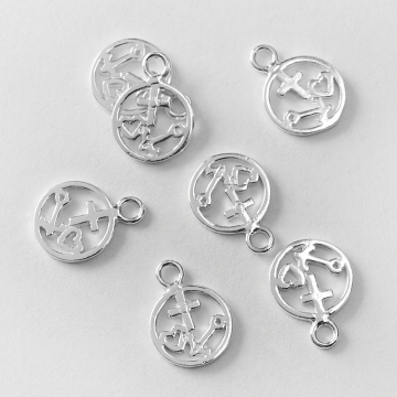 Srebrna zawieszka wycięta wiara, nadzieja, miłość AG925 10mm