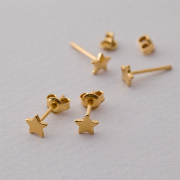 Kolczyki gwiazdki mini AG925 pozłacane 5x5mm