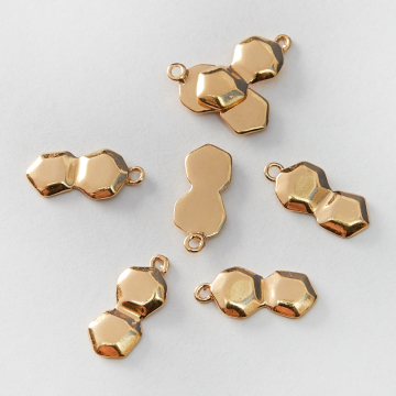 Srebrna zawieszka złączone sześciokąty AG925 pozłacana 15mm