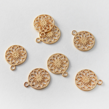 Srebrna zawieszka kwiat życia AG925 pozłacana 14mm