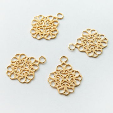 Srebrna zawieszka ażurowa duża AG925 pozłacana 28mm