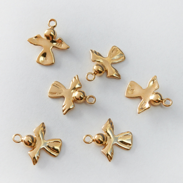 Srebrna zawieszka aniołek AG925 pozłacana 16mm