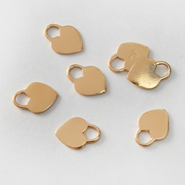 Srebrna zawieszka kłódka w kształcie serca AG925 pozłacana 12mm