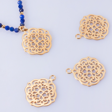 Srebrna zawieszka ażurowa AG925 pozłacana 20mm