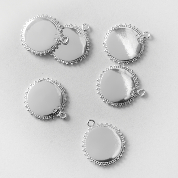 Srebrna zawieszka gładkie kółko z ozdobnym rantem AG925 18mm