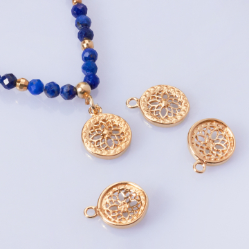 Srebrna zawieszka kółeczko ażurowe AG925 pozłacana 9mm