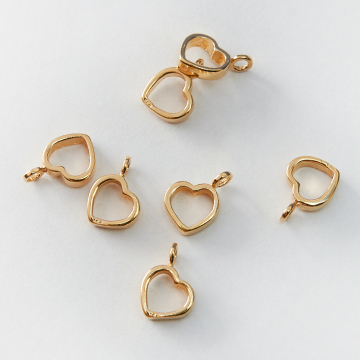 Srebrna zawieszka serce wycięte grube AG925 pozłacana 11,5mm