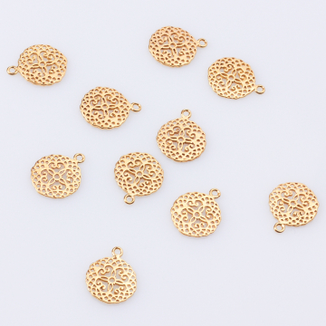 Srebrna zawieszka ażurowa AG925 pozłacana 13mm