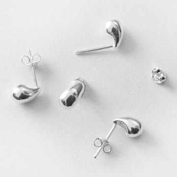 Srebrne kolczyki sztyfty łezki AG925 8,5x5mm