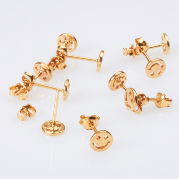 Srebrne kolczyki uśmiech AG925 pozłacane 6mm