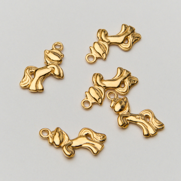 Srebrna zawieszka kucyk AG925 pozłacana 15mm