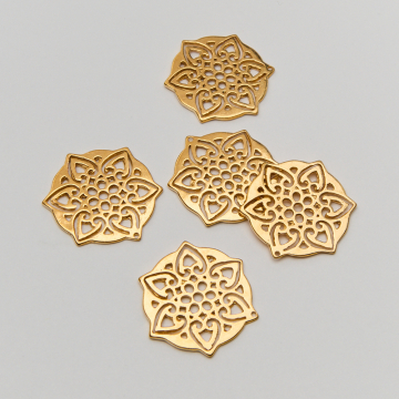 Srebrna zawieszka duży kwiat AG925 pozłacana 23mm