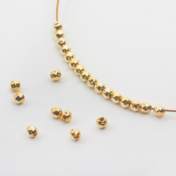 Kulki młotkowane GOLDFILLED AU585 4mm